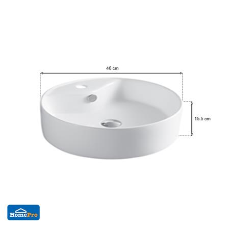 อ่างล้างหน้าแบบวางบนเคาน์เตอร์ MOYA LX-5002A สีขาว_3