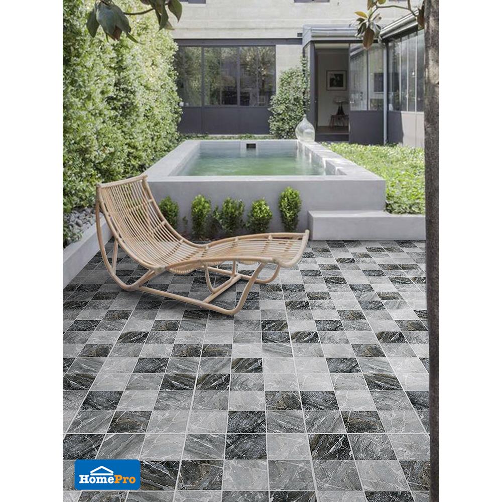 กระเบื้องพื้นพอร์ซเลน  16x16 นิ้ว COTTO ไพโรไมต์ เทา PM