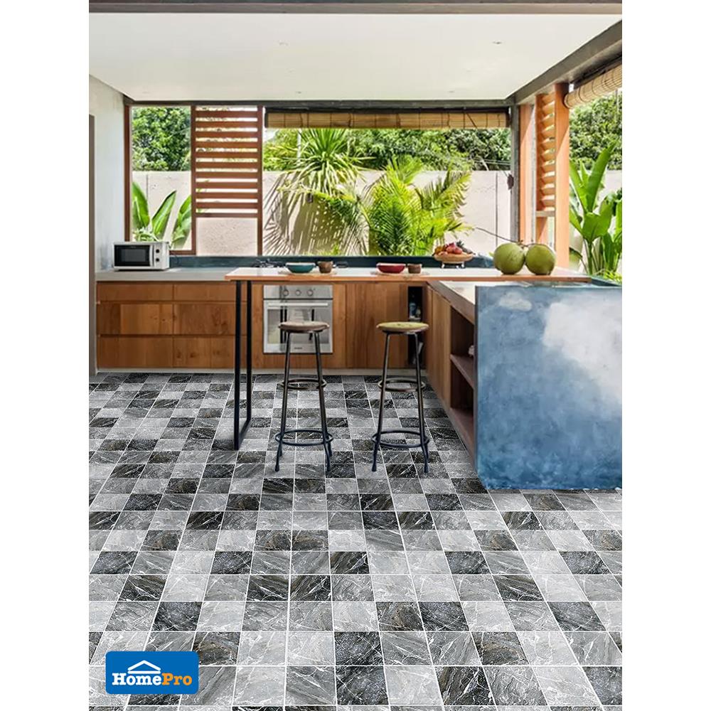 กระเบื้องพื้นพอร์ซเลน  16x16 นิ้ว COTTO ไพโรไมต์ เทา PM