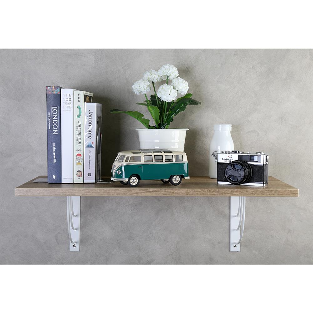 แขนรับชั้นเหล็ก STACKO TRIPLE ARC 18x18 ซม. สีขาว