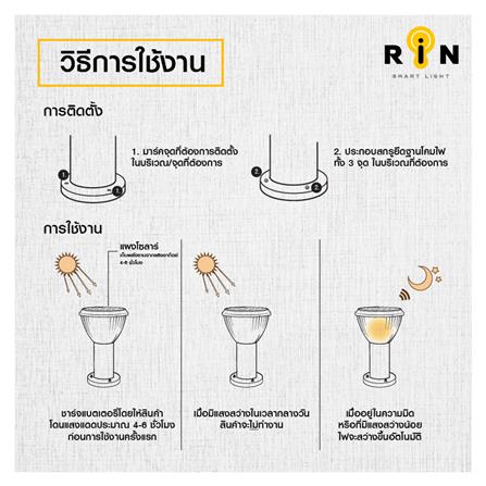 ไฟหัวเสา SOLAR RIN 216293009 5 วัตต์ สีดำ_7