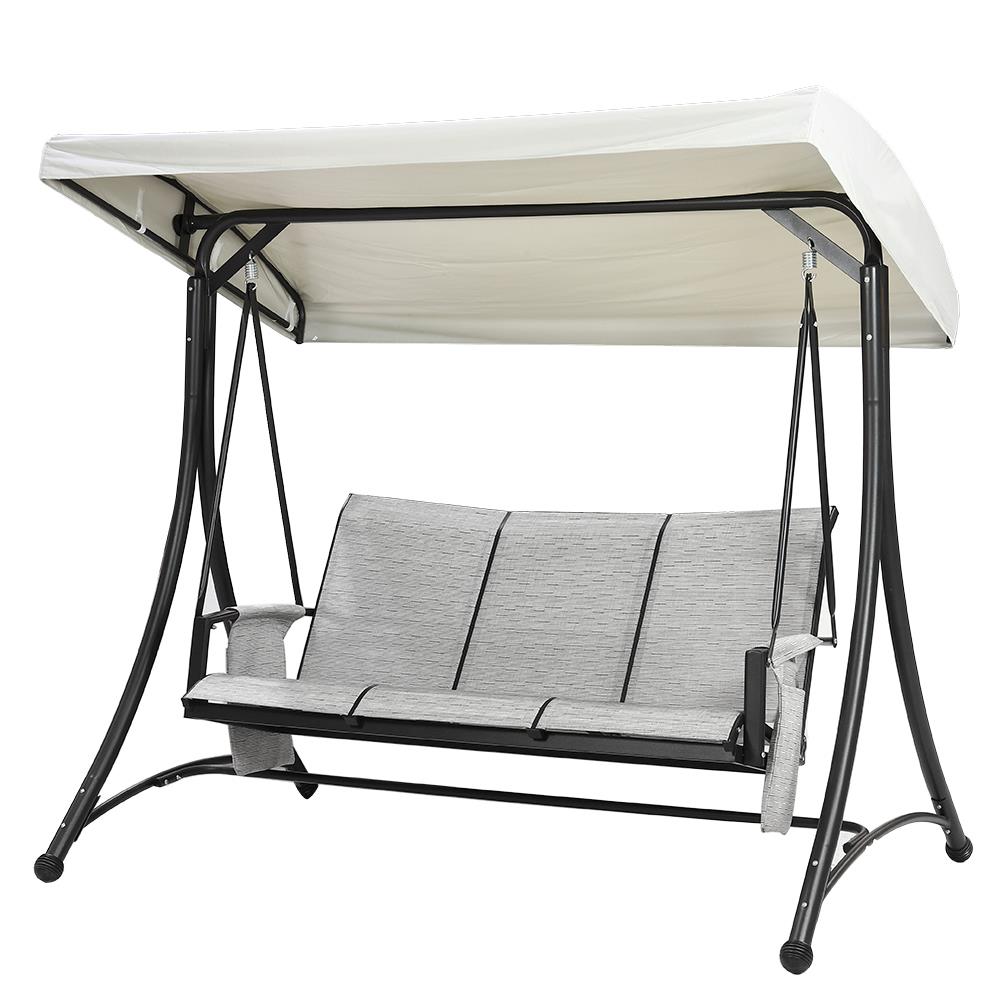 เก้าอี้โยก 3 ที่นั่ง SPRING TEXTILENCE สีเทา