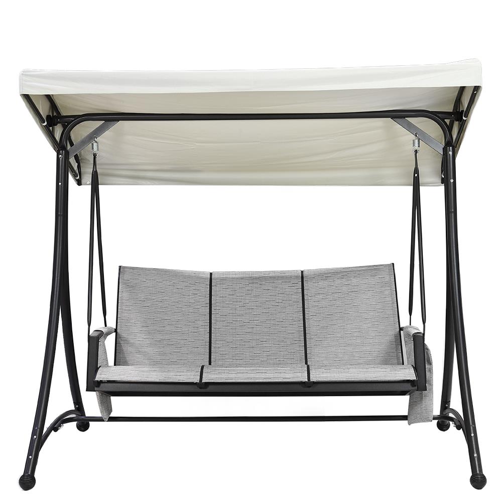 เก้าอี้โยก 3 ที่นั่ง SPRING TEXTILENCE สีเทา