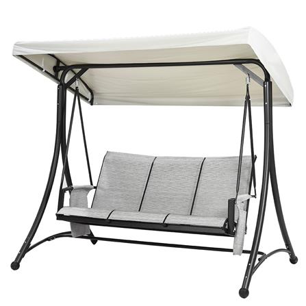 เก้าอี้โยก 3 ที่นั่ง SPRING TEXTILENCE สีเทา_0