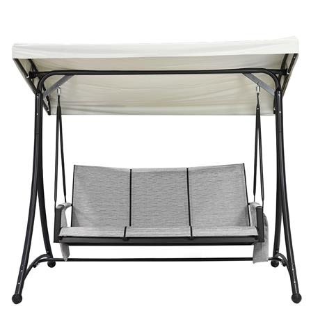 เก้าอี้โยก 3 ที่นั่ง SPRING TEXTILENCE สีเทา_1