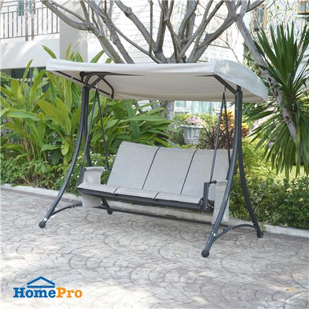 เก้าอี้โยก 3 ที่นั่ง SPRING TEXTILENCE สีเทา_8