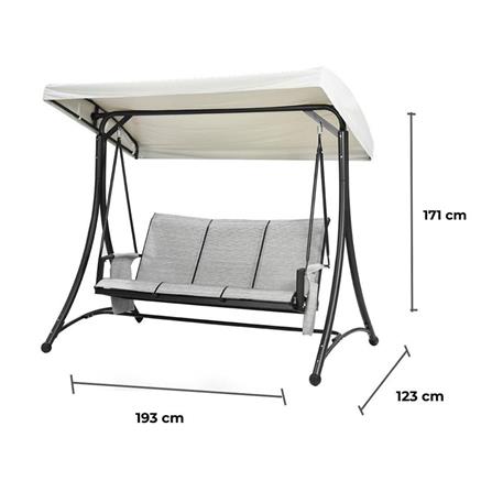 เก้าอี้โยก 3 ที่นั่ง SPRING TEXTILENCE สีเทา_10