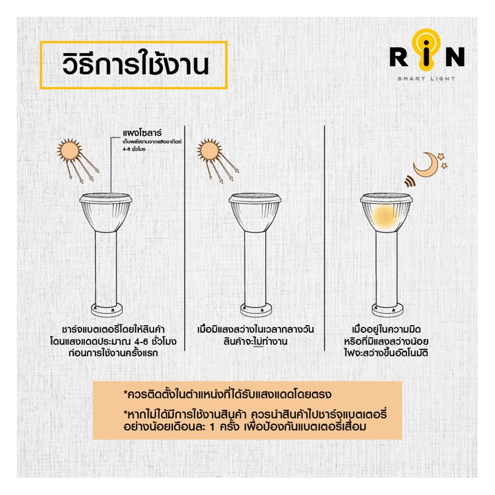 ไฟทางเดิน SOLAR RIN 216303009 5 วัตต์ สีดำ