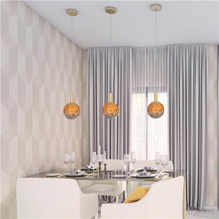 ไฟช่อ CARINI MODERN GR-19016-P1-B แก้ว/โลหะ สีส้ม/ทองแดง 1 หัว_2