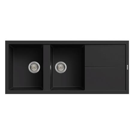 ซิงค์ฝัง 2หลุม 1ที่พัก METRIX NES21BL แกรนิต สีดำ