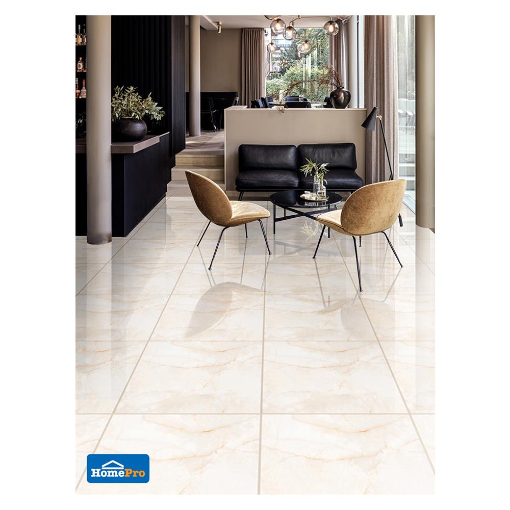 กระเบื้องพื้น 18x18 นิ้ว เอสซ่า เบจ EXC PM