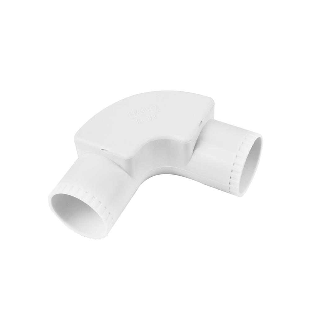 ข้องอ 90 ฝาเปิด PVC HACO 32 มม. สีขาว