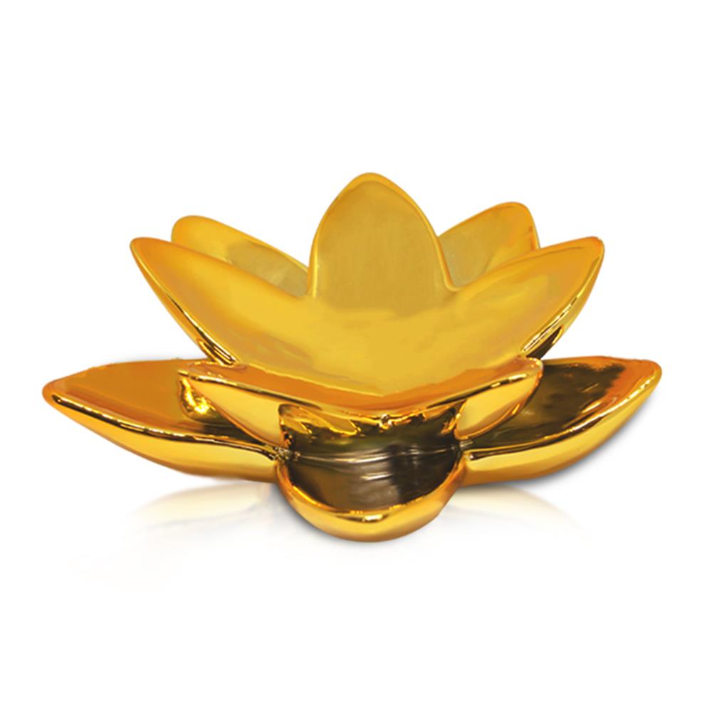 เชิงดอกบัวเซรามิก CLAIRE 5 นิ้ว สีทอง