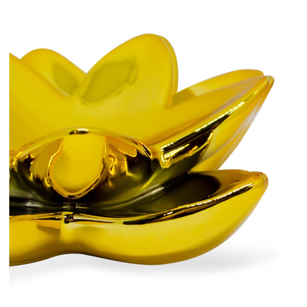 เชิงดอกบัวเซรามิก CLAIRE 5 นิ้ว สีทอง