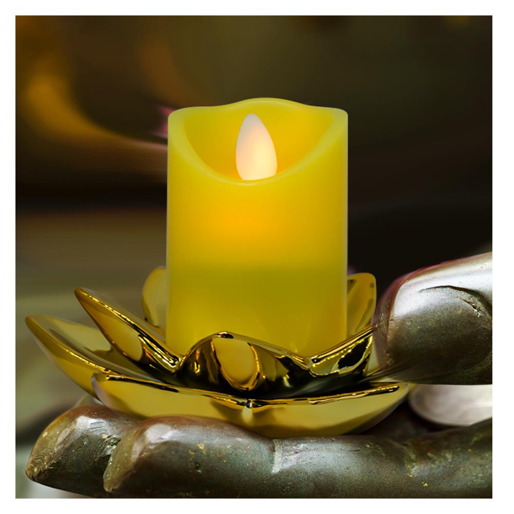 เชิงดอกบัวเซรามิก CLAIRE 5 นิ้ว สีทอง