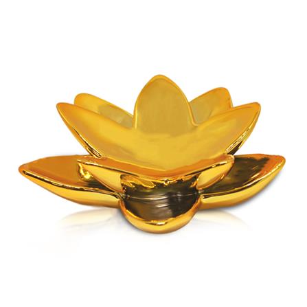 เชิงดอกบัวเซรามิก CLAIRE 5 นิ้ว สีทอง_1