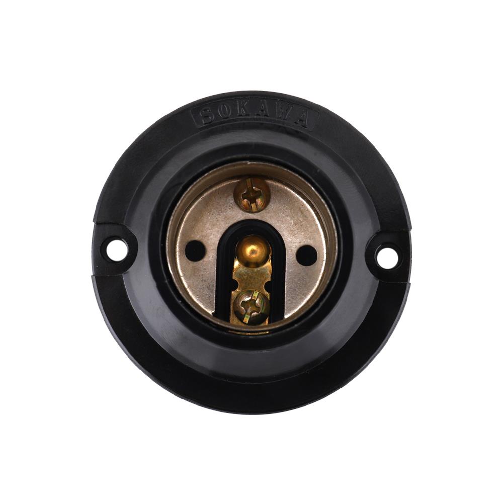 ขั้วหลอดแป้นเกลียวเล็ก SOKAWA E27 ดำ