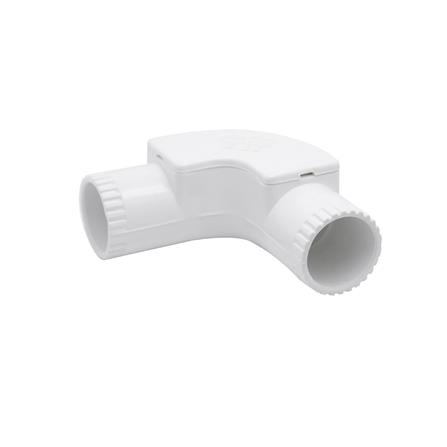 ข้องอ 90 ฝาเปิด PVC HACO 20 มม. สีขาว