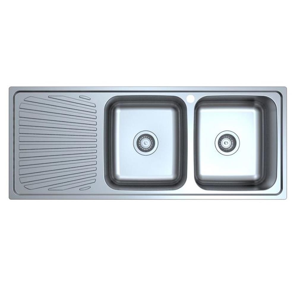 ซิงค์ฝัง 2หลุม 1ที่พักซ้าย HAFELE ELGAR 495.39.413 สเตนเลส