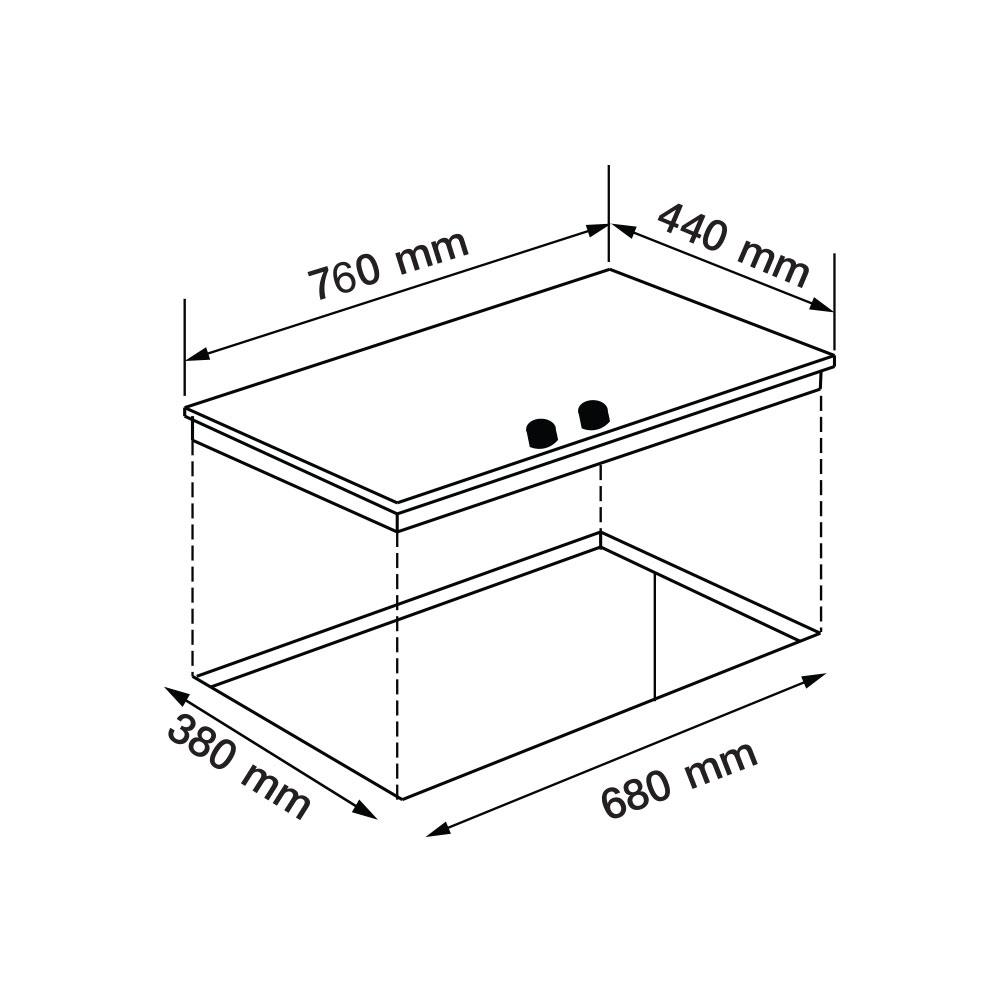 เตาฝังแก๊ส AXIA ROSEE76-2GSS 76 ซม.