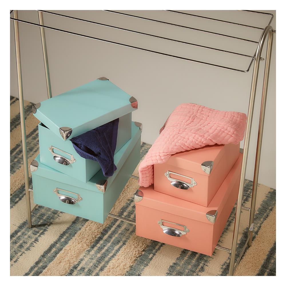 กล่องกระดาษเหลี่ยม STACKO ไซซ์ M 22.7x30.3x15.2 ซม. สีฟ้า