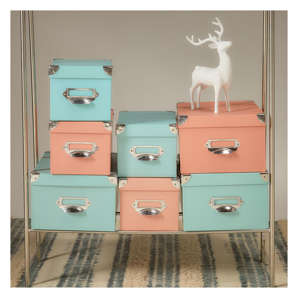 กล่องกระดาษเหลี่ยม STACKO ไซซ์ M 22.7x30.3x15.2 ซม. สีฟ้า