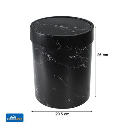 ถังขยะกลมฝาสวิง ACCO MIDNIGHT 7 ลิตร หินอ่อนสีดำ_4