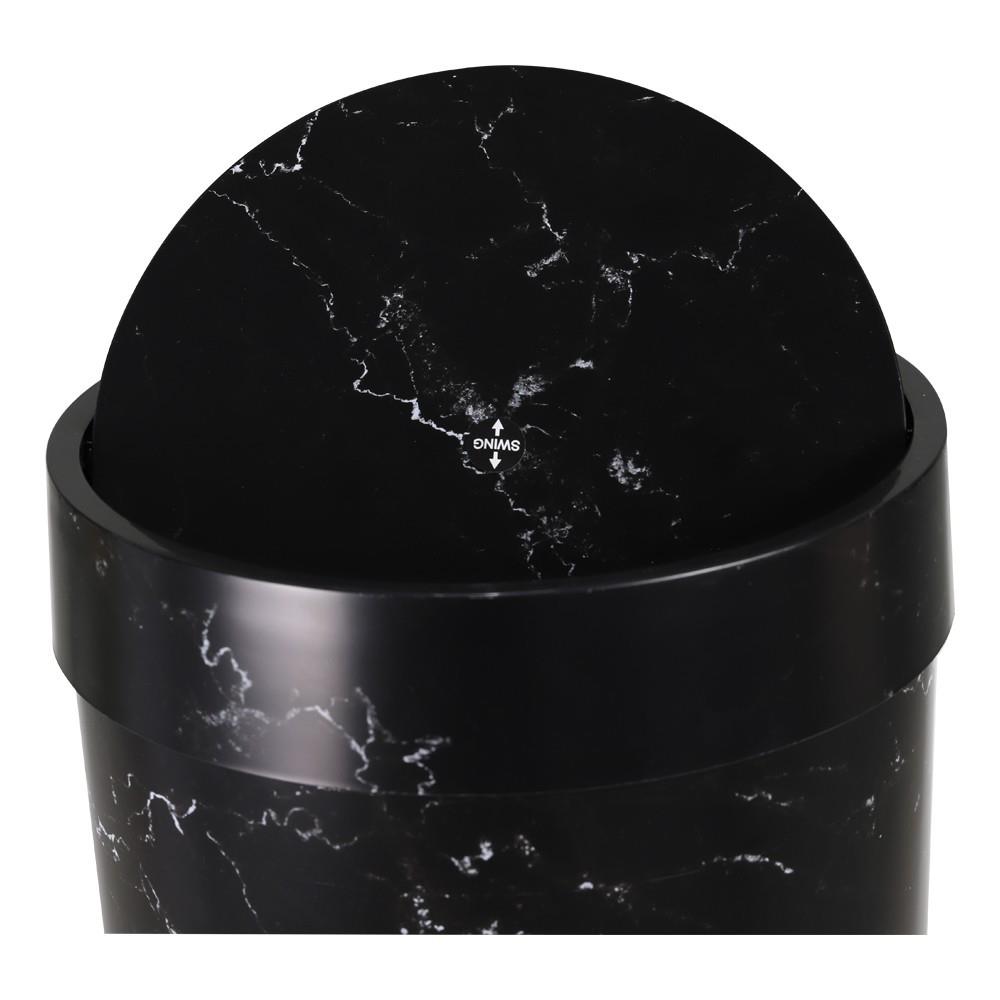 ถังขยะกลมฝาสวิง ACCO MIDNIGHT 15.5 ลิตร หินอ่อนสีดำ