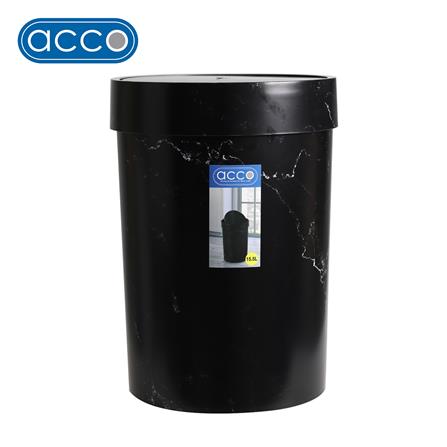 ถังขยะกลมฝาสวิง ACCO MIDNIGHT 15.5 ลิตร หินอ่อนสีดำ