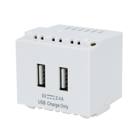 เต้ารับ USB PHILIPS 2 ช่อง LEAF 2.4 แอมแปร์ สีขาว_1
