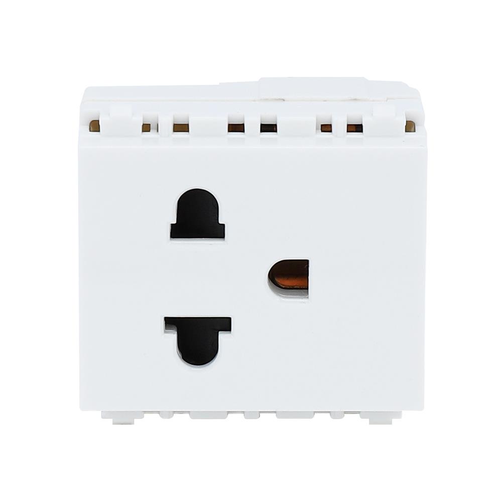 เต้ารับเดี่ยว 3 ขา มีม่านนิรภัย PHILIPS LEAF สีขาว