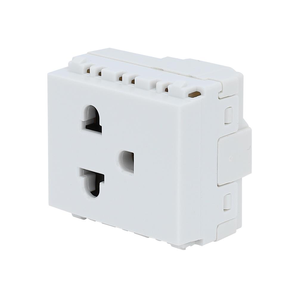 เต้ารับเดี่ยว 3 ขา มีม่านนิรภัย PHILIPS LEAF สีขาว