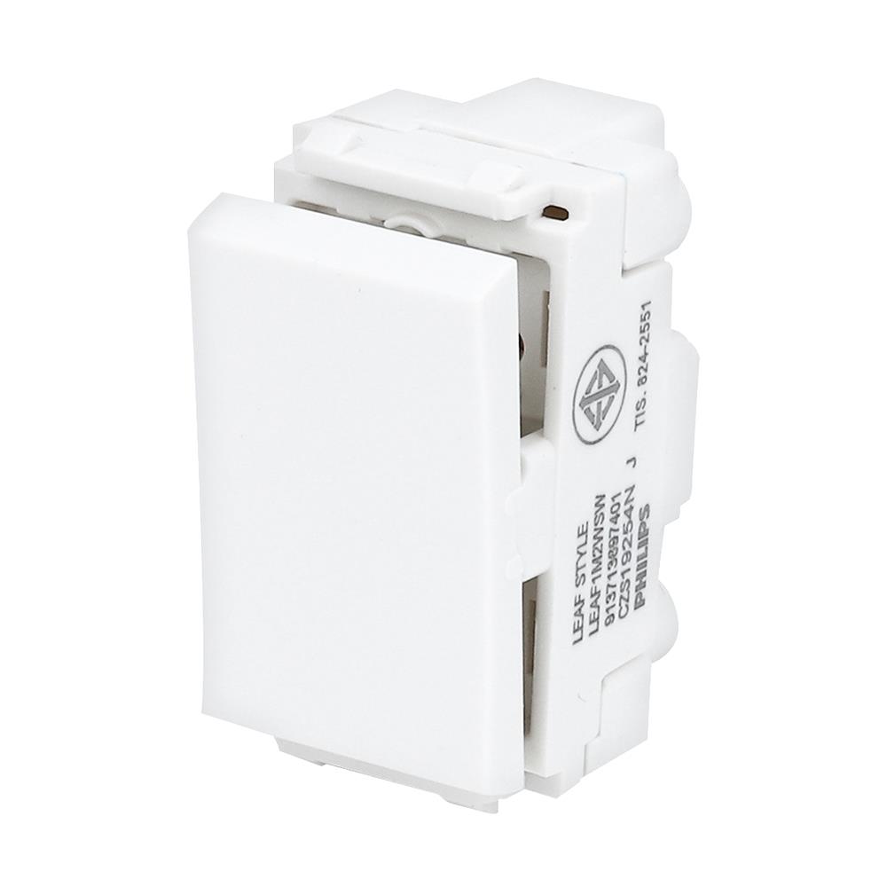 สวิตช์ 2 ทาง PHILIPS LEAF ขนาด 1 ช่อง LEAF ขนาด 1 ช่อง สีขาว