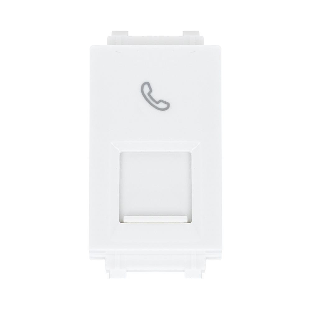 เต้ารับโทรศัพท์ PHILIPS 6P/4 CLEAF 1M TEL RJ11 สีขาว