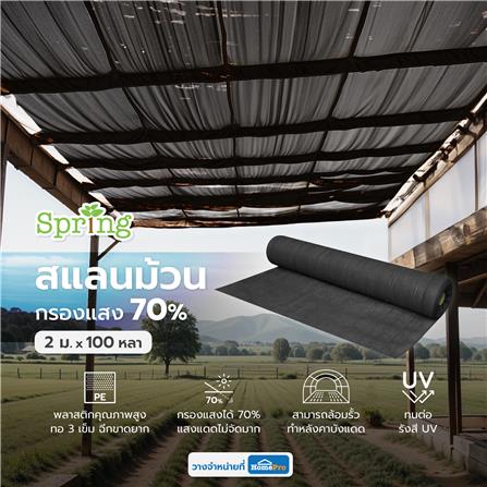 สแลนม้วนกรองแสง 70 เปอร์เซ็นต์ ทอ 3 เข็ม SPRING 2 ม.X100 หลา สีดำ_3