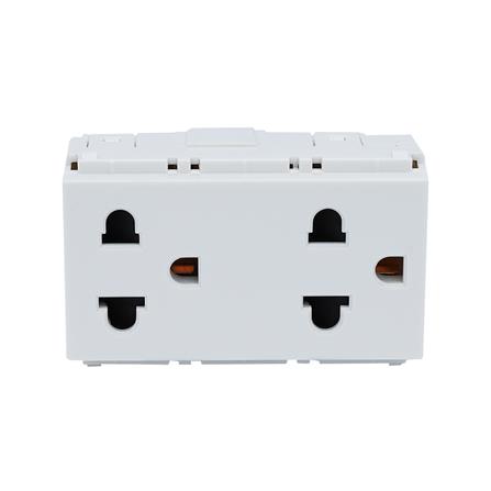 เต้ารับคู่ 3 ขา มีม่านนิรภัย PHILIPS สีขาว