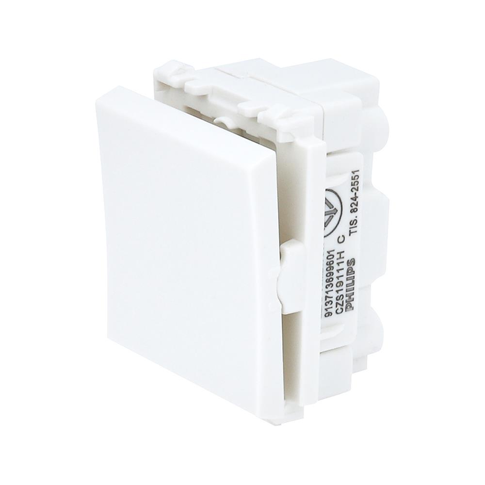 สวิตซ์ 2 ทาง PHILIPS LEAF ขนาด 1.5 ช่อง ขนาด 1.5 ช่อง สีขาว