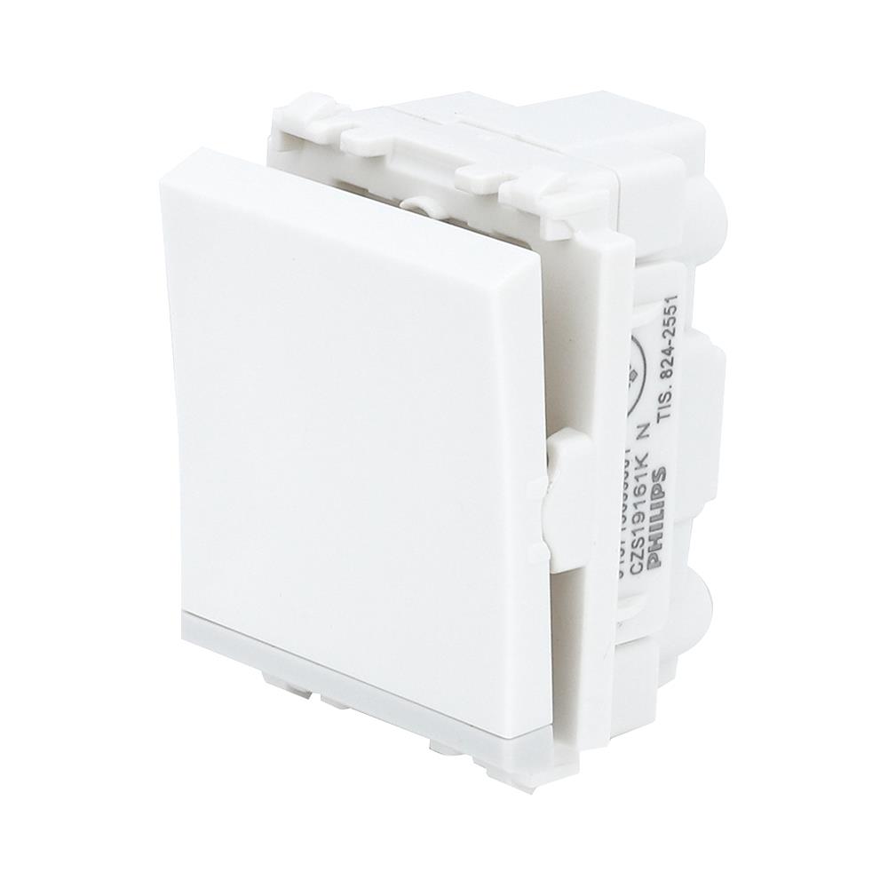 สวิตช์ 1 ทาง PHILIPS LEAF ขนาด 1.5 ช่อง ขนาด 1.5 ช่อง สีขาว