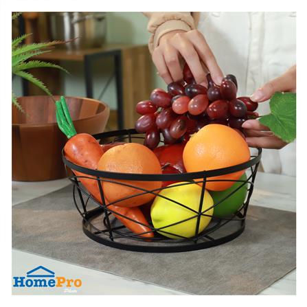 ตะกร้าผลไม้กลม SPIRAL ZL024 25 ซม. สีดำ_4