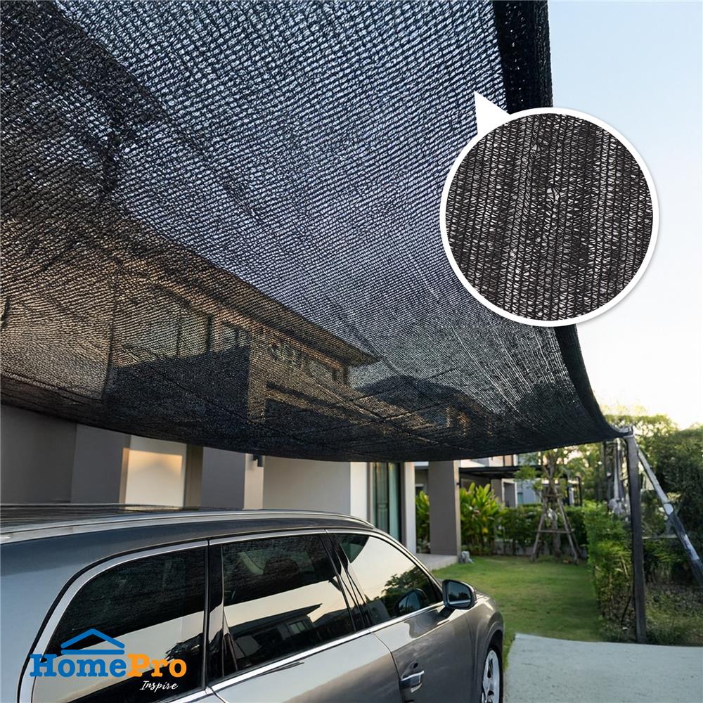 สแลนม้วนกรองแสง 50 เปอร์เซ็นต์ ทอ 3 เข็ม SPRING 2 ม.X100 หลา สีดำ