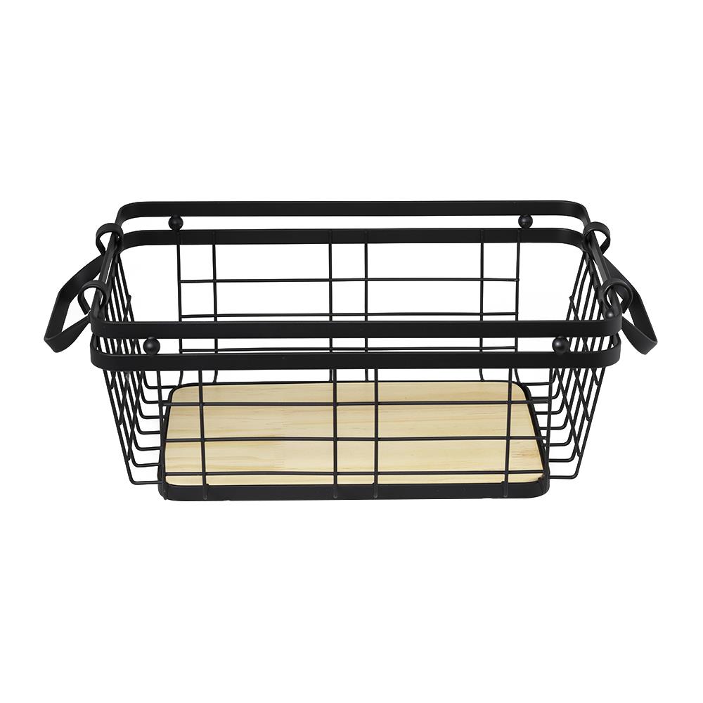 ตะกร้าผลไม้เหลี่ยม 30 ซม. FULL YS-50064WP สีดำ