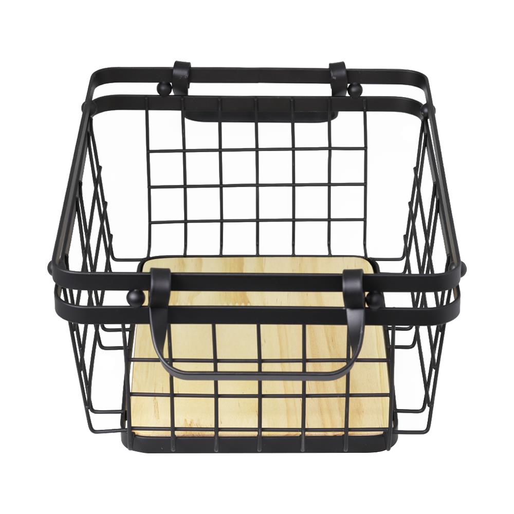 ตะกร้าผลไม้เหลี่ยม 30 ซม. FULL YS-50064WP สีดำ