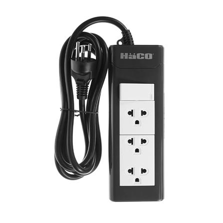 รางปลั๊กไฟ 3 ช่อง 1 สวิตซ์ HACO EPN-S3EB 16A 2 ม._2