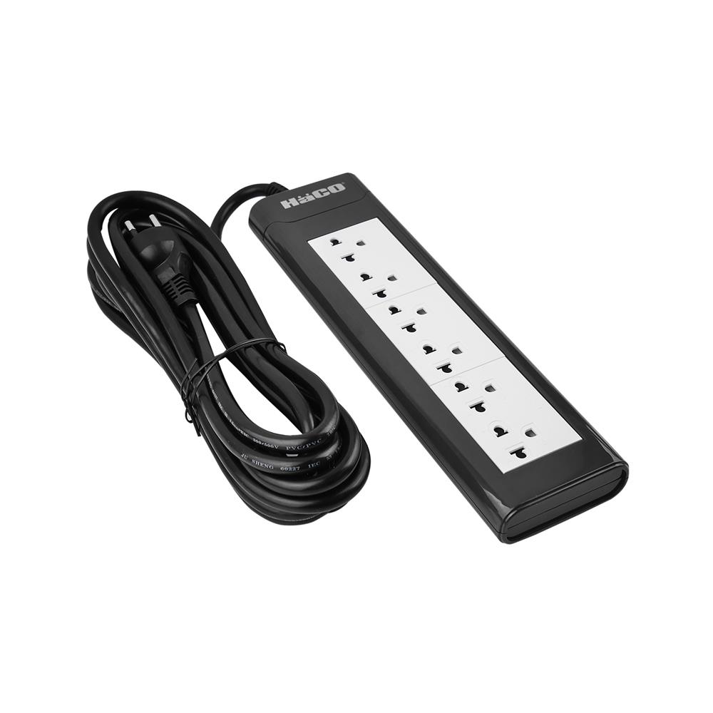 รางปลั๊กไฟ 6 ช่อง HACO EPN-6EB/5 16 แอมป์ 5 ม.