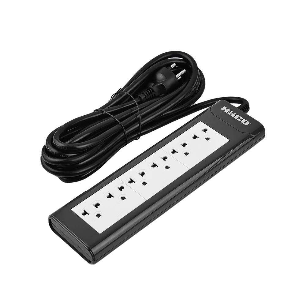 รางปลั๊กไฟ 6 ช่อง HACO EPN-6EB/5 16 แอมป์ 5 ม.