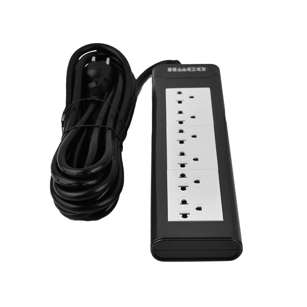 รางปลั๊กไฟ 6 ช่อง HACO EPN-6EB/5 16 แอมป์ 5 ม.