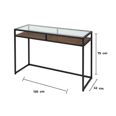 โต๊ะคอนโซล FURDINI ARERO สีโอ๊ค/ดำ_6