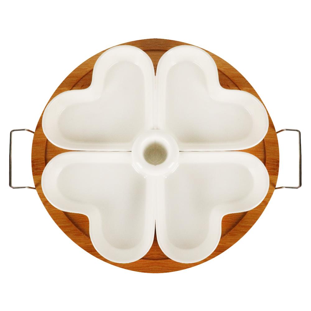 ชุดเสริฟ 4 ช่อง+ฝา BAMBOO