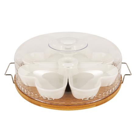 ชุดเสริฟ 4 ช่อง+ฝา BAMBOO