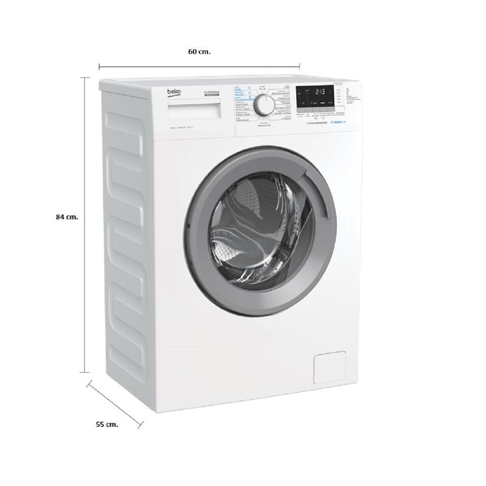 เครื่องซักผ้าฝาหน้า BEKO WCV8612XS0ST 8 กก. 1200RPM อินเวอร์เตอร์